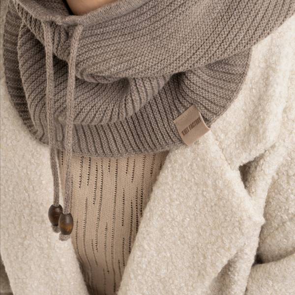 KNIT FACTORY Kapuzenschal EVY marron