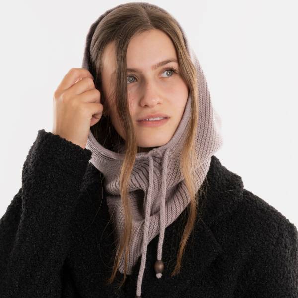 KNIT FACTORY Kapuzenschal EVY mauve