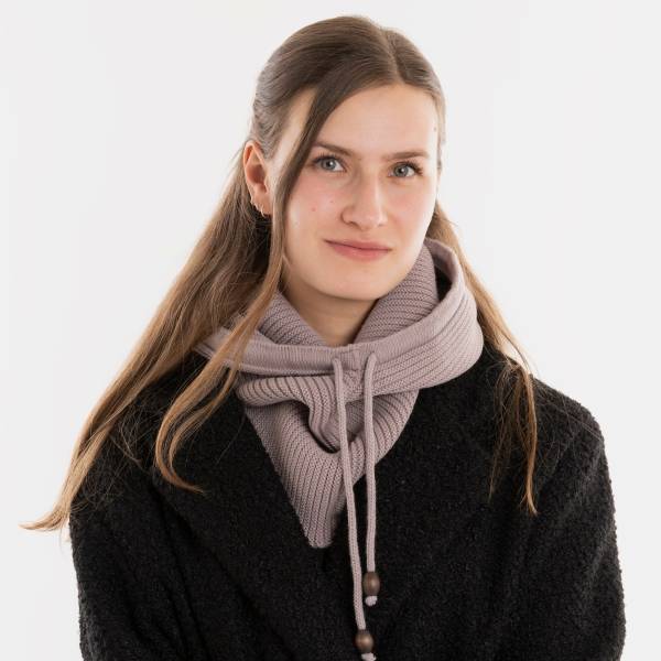 KNIT FACTORY Kapuzenschal EVY mauve