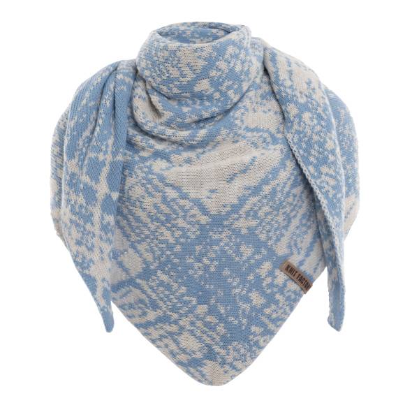 KNIT FACTORY Dreieckschal LEA beige crystal blue