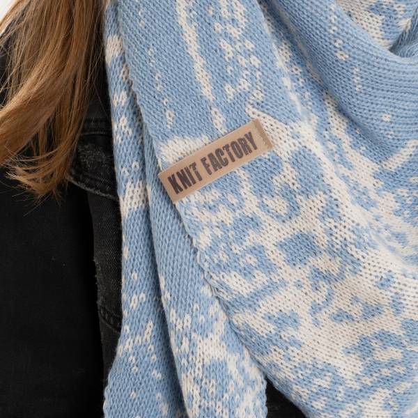 KNIT FACTORY Dreieckschal LEA beige crystal blue