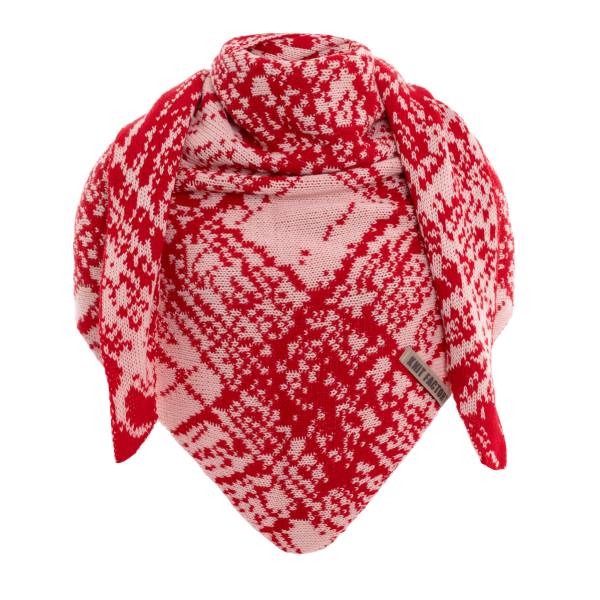 KNIT FACTORY Dreieckschal LEA bright red blossom pink