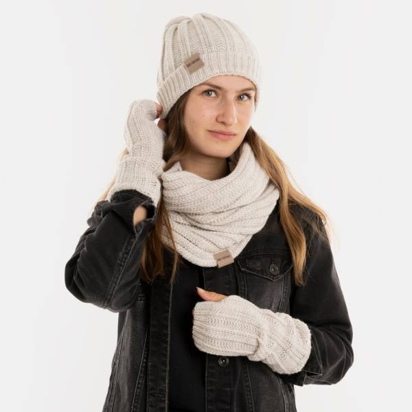 KNIT FACTORY Loop Schal NICA beige