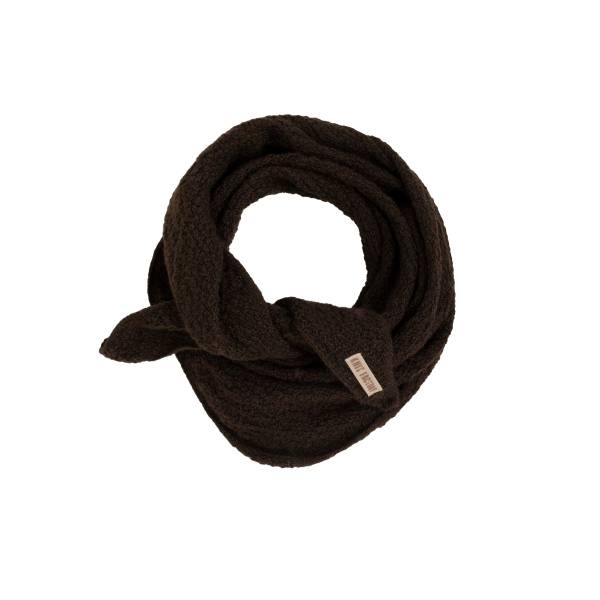 KNIT FACTORY Mini Dreiecksschal YUNA dunkelbraun