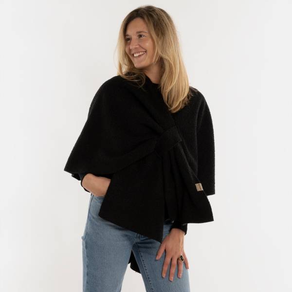 KNIT FACTORY WICKELWESTE LINA schwarz