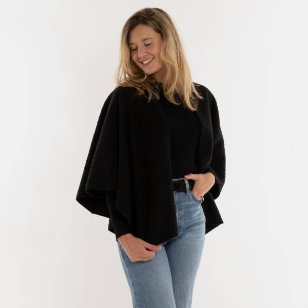 KNIT FACTORY WICKELWESTE LINA schwarz