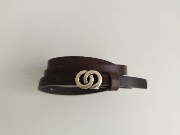 LUCA KAYZ Komplettgürtel ROMY grey taupe Schließe silber 1,5 cm