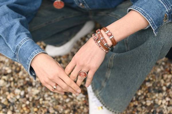 QOSS Armband NAOMI taupe creme