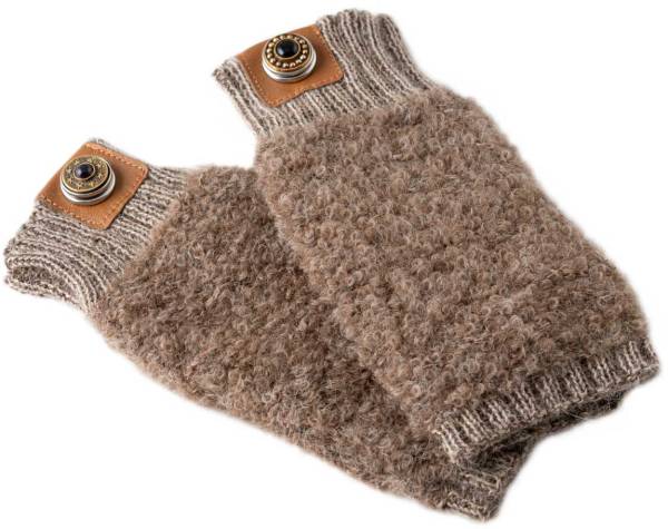 NOOSA-Amsterdam ORIGINAL PACHAMAMA ALPAKA BOUCLÉ FÄUSTLINGE taupe brown melange