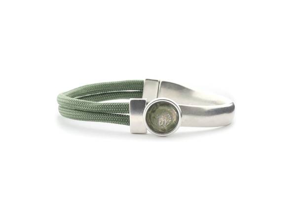 QOSS Armband BREGJE grün Stein moosgrün rund