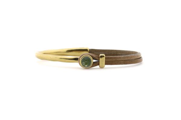 QOSS Armband COCO gold taupe kieferngrün