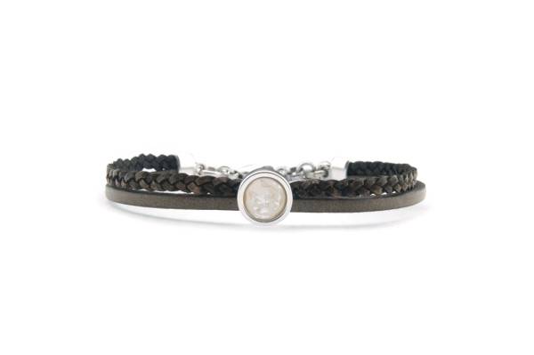 QOSS Armband FLEUR taupe Stein creme