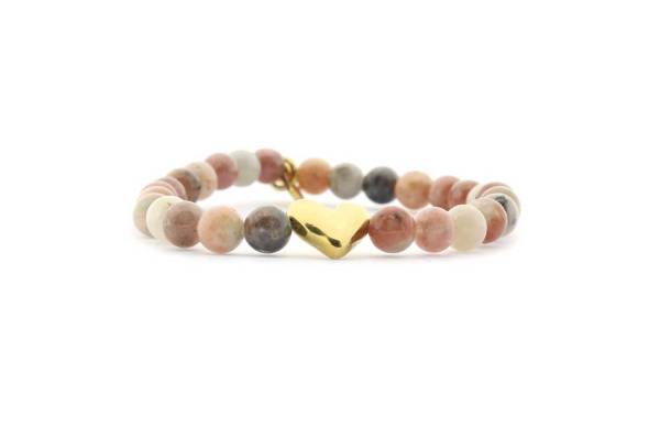 QOSS Armband YVONNE gold Red Plum Jasper