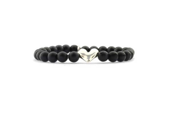 QOSS Armband YVONNE silber Obsidian black