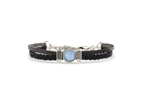 QOSS Armband FLORIEN vintage schwarz himmelblau