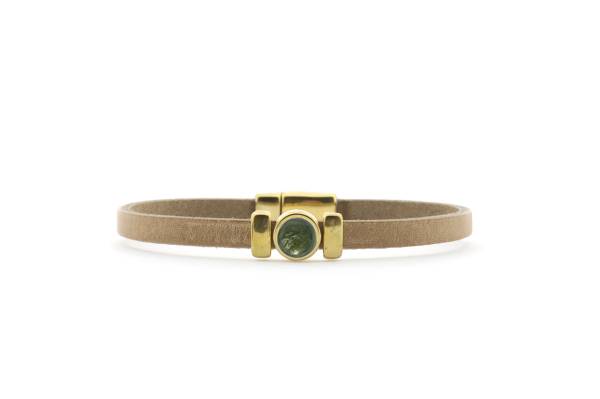 QOSS Armband ISABEL gold taupe kieferngrün
