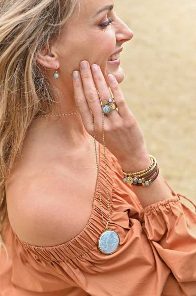 QOSS Armband ZOEY gold canyon mit Disk