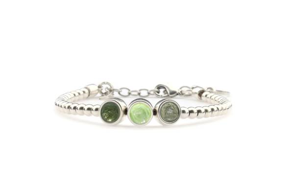 QOSS Armband SUZANNE silber kieferngrün Serie