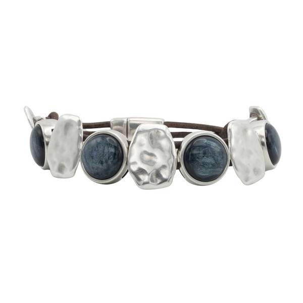 QOSS Armband DOREEN silber jeansblau