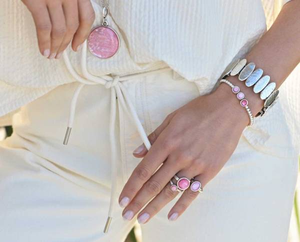 QOSS Armband SUZANNE silber kieferngrün Serie