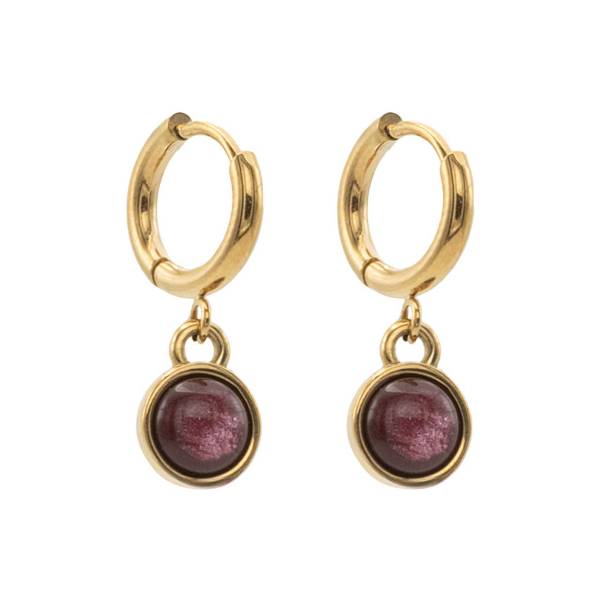 QOSS Ohrringe Creole MARA gold burgundy