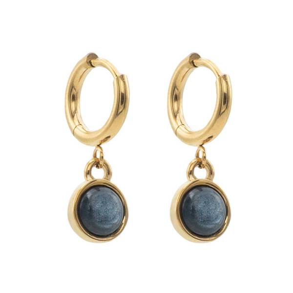 QOSS Ohrringe Creole MARA gold jeansblau