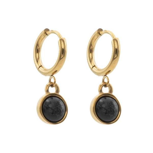 QOSS Ohrringe Creole MARA gold schwarz