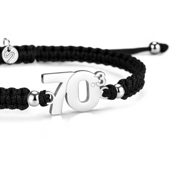 SAILBRACE Armband 70.3 SILVER BLACK BRAIDED