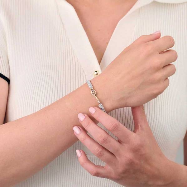 SAILBRACE Armband ROSÈ TENNIS GREY BRAIDED