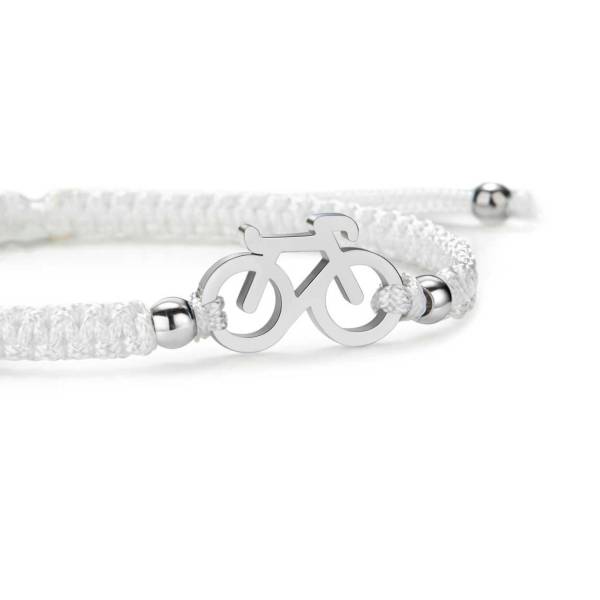 SAILBRACE Armband SILVER BIKE WHITE BRAIDED