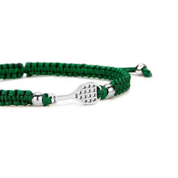 SAILBRACE Armband SILVER TENNIS DARK GREEN BRAIDED