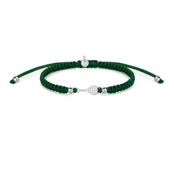 SAILBRACE Armband SILVER TENNIS DARK GREEN BRAIDED