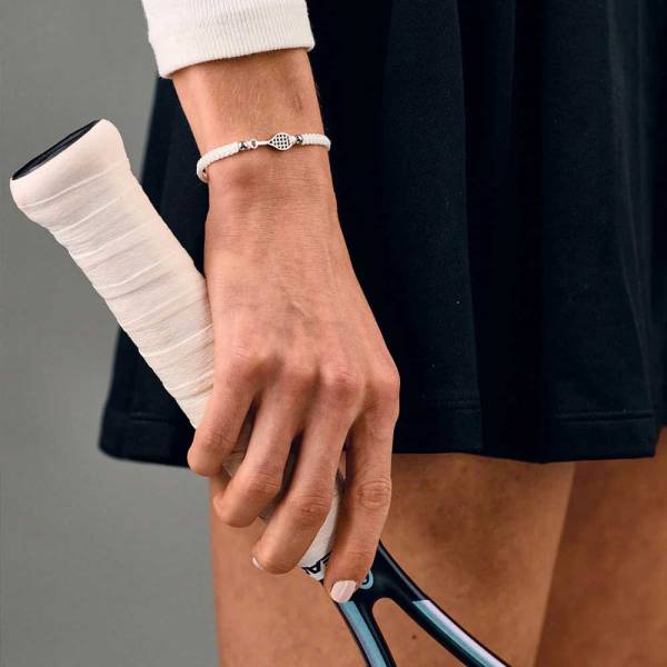 SAILBRACE Armband SILVER TENNIS WHITE BRAIDED