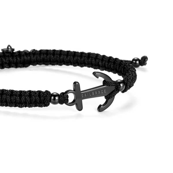 SAILBRACE Armband BLACK ANCHOR BRAIDED