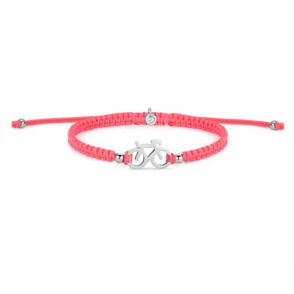 SAILBRACE Armband SILVER BIKE NEON PINK BRAIDED