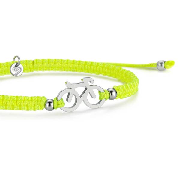 SAILBRACE Armband SILVER BIKE NEON YELLOW BRAIDED