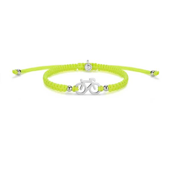 SAILBRACE Armband SILVER BIKE NEON YELLOW BRAIDED