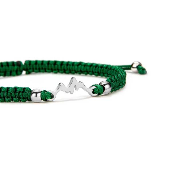 SAILBRACE Armband SILVER MOUNTAIN DARK GREEN BRAIDED