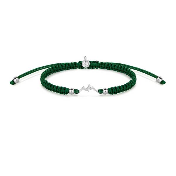 SAILBRACE Armband SILVER MOUNTAIN DARK GREEN BRAIDED
