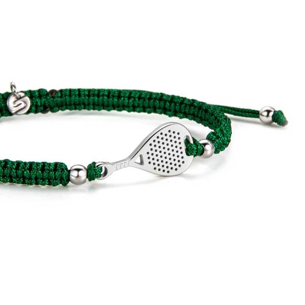 SAILBRACE Armband SILVER PADEL DARK GREEN BRAIDED