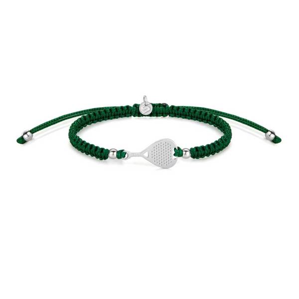 SAILBRACE Armband SILVER PADEL DARK GREEN BRAIDED