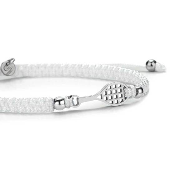 SAILBRACE Armband SILVER TENNIS WHITE BRAIDED