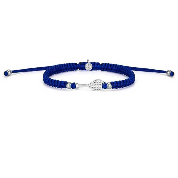 SAILBRACE Armband SILVER TENNIS COURT BLUE BRAIDED
