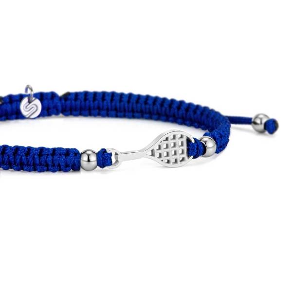 SAILBRACE Armband SILVER TENNIS COURT BLUE BRAIDED