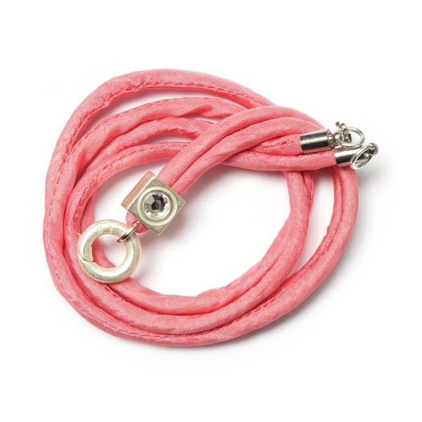 SchauTime SEIDENKETTE Pink SilverShiny 88 cm
