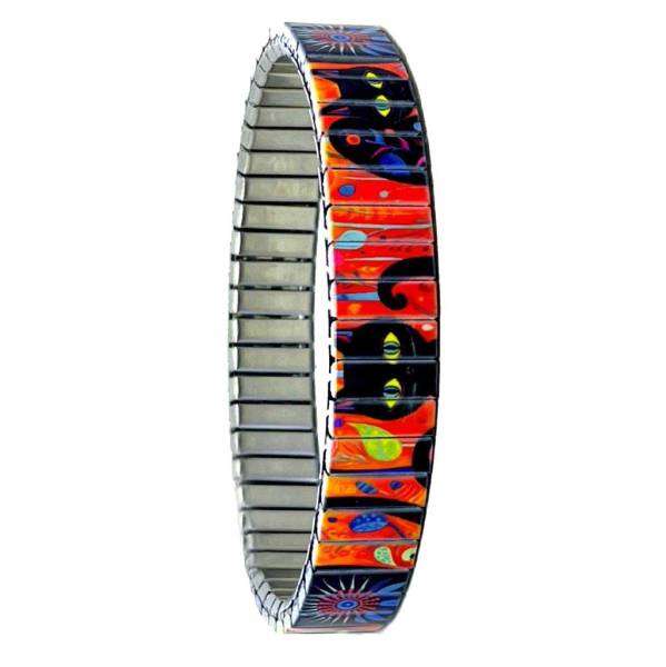 urband LONDON Edelstahlzugarmband ART Orange Schwarz - 10 mm