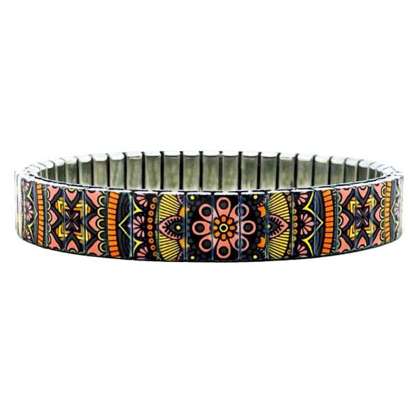 urband LONDON Edelstahlzugarmband CARNIVAL Orange Braun - 10 mm