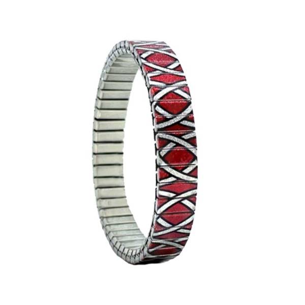 urband LONDON Edelstahlzugarmband CELTIC Rot Silber Metallic - 10 mm