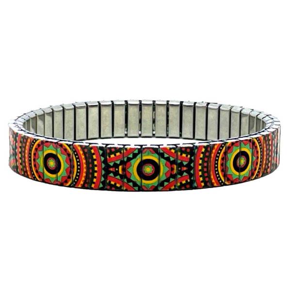 urband LONDON Edelstahlzugarmband CHECKERS ORANGE Bunt - 10 mm