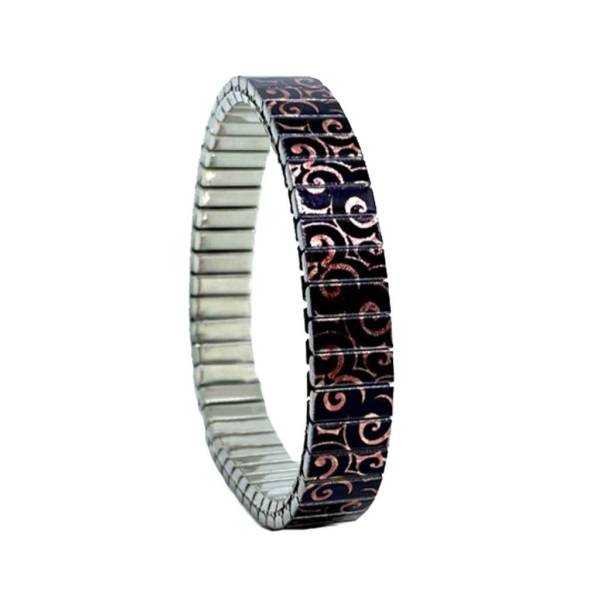 urband LONDON Edelstahlzugarmband CIRCLES INTERWIND Schwarz Kupfer Metallic- 10 mm